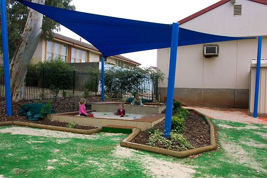 CHILDCARE CENTER TWO TEARED SAND PIT WITH RUBBER EDGE