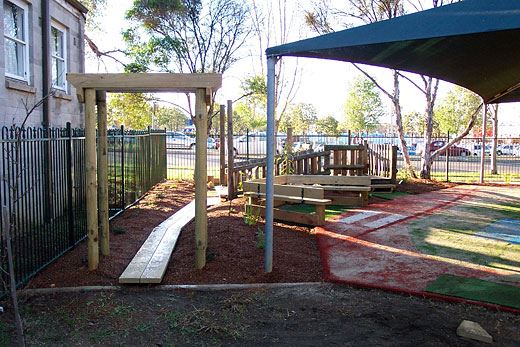 CHILDCARE CENTER ARCHWAY AND BOARDWALK